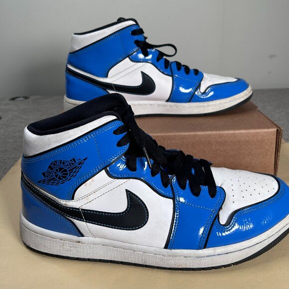 Nike Jordan 1 Mid Signal Blue Sneaker Shoes Men's 10.5 DD6834-402 - Picture 9 of 16